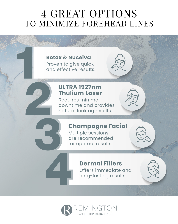 Infographic showcasing the best treatments for forehead lines
